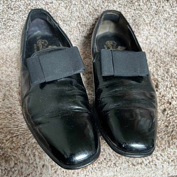 Carroll & Co Beverly Hills Men\'s Black Patent Leather Dress Slip On Shoes main image 15